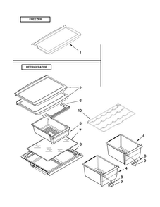 Shelf Parts Diagram and Parts List for A8WXNGFWD02  Amana Refrigerator