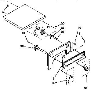 Top And Console Parts Diagram and Parts List for 11688570100  Kenmore Dryer