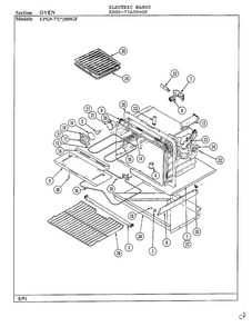 Oven Diagram and Parts List for EPG9-77(*)589GF  Hardwick Range