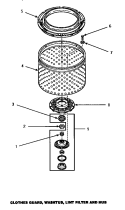 CLOTHES GUARD / WASHTUB / LINT FILTER & HUB Diagram and Parts List for LW3502L P1163202W L Amana Washer