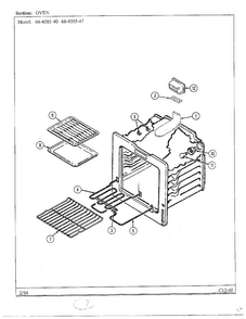 Oven Diagram and Parts List for 68-4585-40  Magic Chef Range
