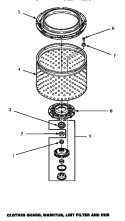 CLOTHES GUARD / WASHTUB / LINT FILTER & HUB Diagram and Parts List for LW8253W PLW8253W Amana Washer
