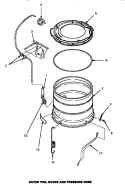 OUTER TUB, COVER & PRESSURE HOSE Diagram and Parts List for LW4302L P1163302W L Amana Washer