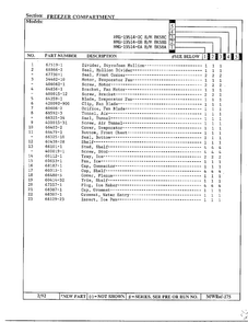 Freezer Compartment Page 2 Diagram and Parts List for 19514-0A  Admiral Refrigerator