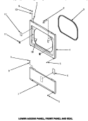 LOWER ACCESS PANEL, FRONT PANEL & SEAL Diagram and Parts List for LG8329W PLG8329W Amana Dryer