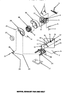 MOTOR, EXHAUST FAN & BELT Diagram and Parts List for LG8329W PLG8329W Amana Dryer