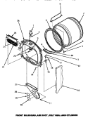 FR BLKHD, AIR DUCT, FELT SEAL & CYLINDER Diagram and Parts List for LG8329W PLG8329W Amana Dryer