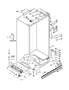Cabinet Parts Diagram and Parts List for JS48PPDUDB16  Jenn-Air Refrigerator