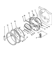 Door Parts Diagram and Parts List for MDG25PDAXW1  Maytag Dryer