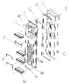 Freezer Door, Hinge, And Trim Diagram and Parts List for 36798-P1152602W  Amana Refrigerator