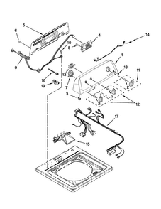 Controls And Water Inlet Parts Diagram and Parts List for NTW4630YQ0  Amana Washer