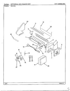 Optional Ice Maker Kit Diagram and Parts List for 20591  Maytag Refrigerator