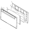 OVEN DOOR ASSY Diagram and Parts List for SNK26AA P1142397NW,L Amana Range