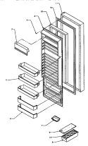 REF DOOR Diagram and Parts List for SS21SL P1193801W L Amana Refrigerator