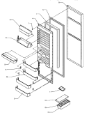 REF DOOR Diagram and Parts List for SXD22S2L P1190404W L Amana Refrigerator