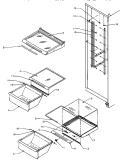 SHELVING & DRAWERS (REF) Diagram and Parts List for SXD22S2L P1190404W L Amana Refrigerator
