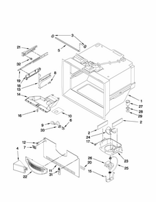 Freezer Liner Parts Diagram and Parts List for G37026FEAW3  Maytag Refrigerator