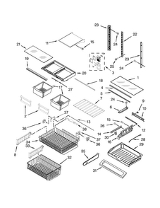 Shelf Parts Diagram and Parts List for MFC2062FEZ00  Maytag Refrigerator
