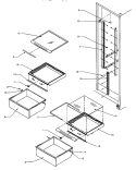 SHELVING AND DRAWERS (REF) Diagram and Parts List for SRD25S5L P1190302W L Amana Refrigerator