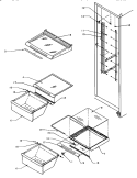 SHELVING & DRAWERS (REF) Diagram and Parts List for SZD22S5L P1190414W L Amana Refrigerator