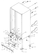 DRAIN SYSTEM & ROLLERS Diagram and Parts List for SZD22S5L P1190414W L Amana Refrigerator