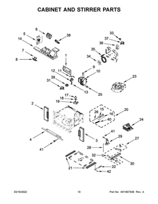 Cabinet And Stirrer Parts 1 Diagram and Parts List for JMW3430LM00  Maytag Microwave Oven Combo