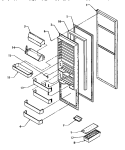 REF DOOR Diagram and Parts List for SX22SE P1190201W E Amana Refrigerator