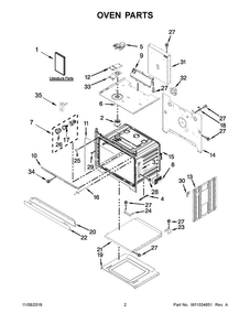 Oven Parts Diagram and Parts List for MEW9527FZ02  Maytag Wall Oven