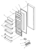 REF DOOR Diagram and Parts List for SSD21SW P1193901W W Amana Refrigerator
