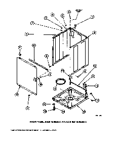 Front Panel, Base Assembly And Cabinet Assembly Diagram and Parts List for CW8202W2-PCW8202W2A  Crosley Washer