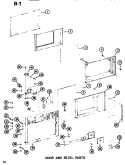 DOOR & BEZEL Diagram and Parts List for R1E P7107904M Amana Microwave
