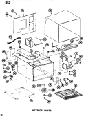 INTERIOR Diagram and Parts List for R1E P7107904M Amana Microwave