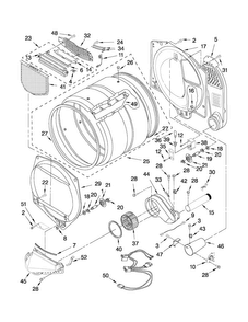 Bulkhead Parts Diagram and Parts List for 7MMGDX700YL0  Maytag Dryer