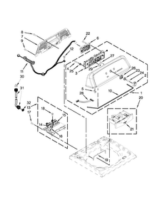 Console And Dispenser Parts Diagram and Parts List for 7MMVWX521BW0  Maytag Washer