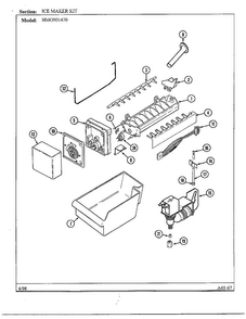 Ice Maker Kit Diagram and Parts List for HMG901470  Admiral Ice Maker