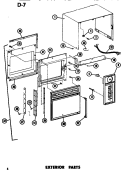 EXTERIOR Diagram and Parts List for EMR3 P7231803M Amana Microwave