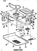 INTERIOR Diagram and Parts List for EMR3 P7339501M Amana Microwave