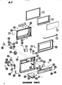 EXTERIOR Diagram and Parts List for ER3 P7130604M Amana Microwave