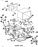 INTERIOR Diagram and Parts List for ER3 P7130604M Amana Microwave