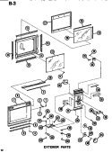 EXTERIOR Diagram and Parts List for RR54 P7149001M Amana Microwave