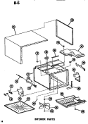 INTERIOR Diagram and Parts List for RR54 P7149001M Amana Microwave