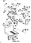 INTERIOR Diagram and Parts List for RR54 P7149001M Amana Microwave