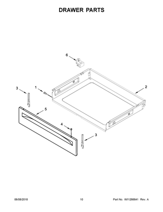 Drawer Parts Diagram and Parts List for ACR4503SFS2  Maytag Range