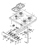 SEALED TOP BURNER ASSY Diagram and Parts List for SNK26FS0 P1142990NW Amana Range