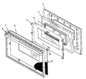 GLASS WINDOW OVEN DOOR ASSY Diagram and Parts List for SNK26CB0 P1142989NW Amana Range