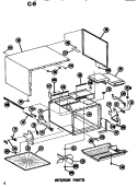 INTERIOR Diagram and Parts List for RR54D P7149004M Amana Microwave