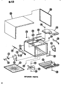 INTERIOR Diagram and Parts List for RR54 P7149002M Amana Microwave