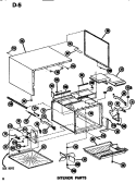 INTERIOR Diagram and Parts List for RR54D P7149005M Amana Microwave