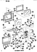 EXTERIOR Diagram and Parts List for RR54D P7338701M Amana Microwave