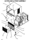 OUTER CASE & FRONT ASSY Diagram and Parts List for 12C5W P1118121R Maytag Air Conditioner